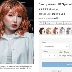 Rene of Paris - Breezy Wavez | HF Synthetic Wig - Dusty Rose